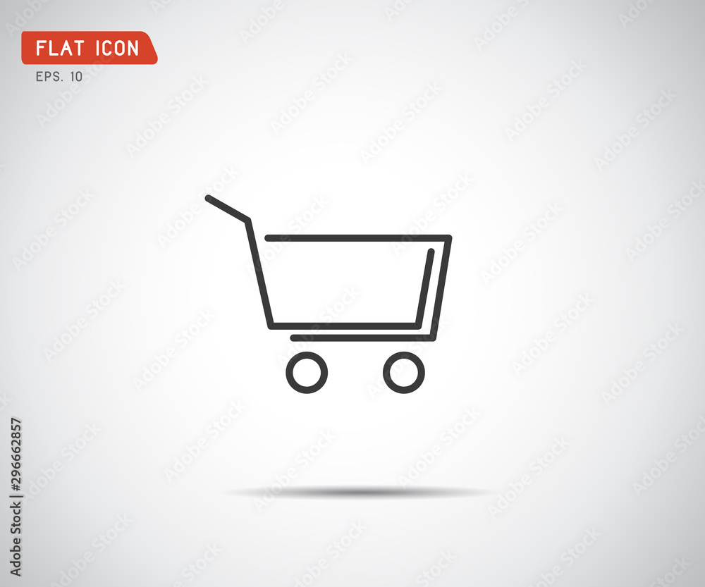 flat shopping cart icon, logo design vector illustration flat shopping cart icon, logo design vector illustration