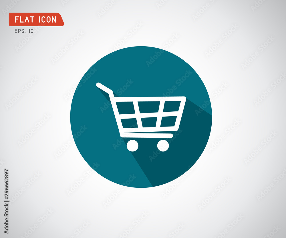 flat shopping cart icon, logo design vector illustration flat shopping cart icon, logo design vector illustration