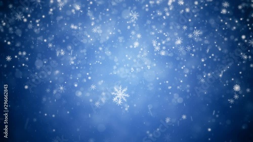 Winter frozen background with falling snowflakes