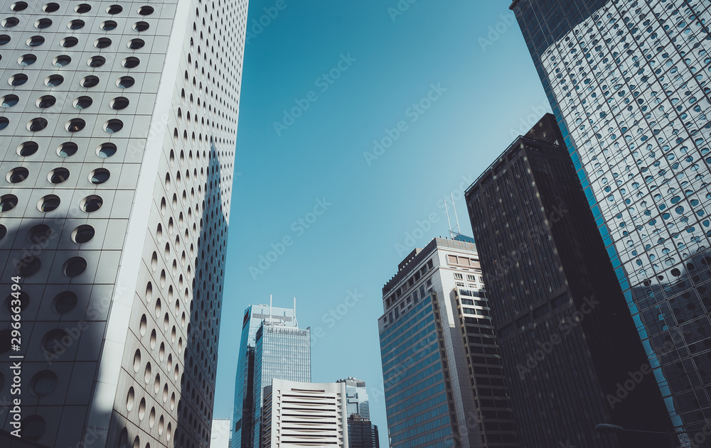 Modern office building close up in Hong Kong