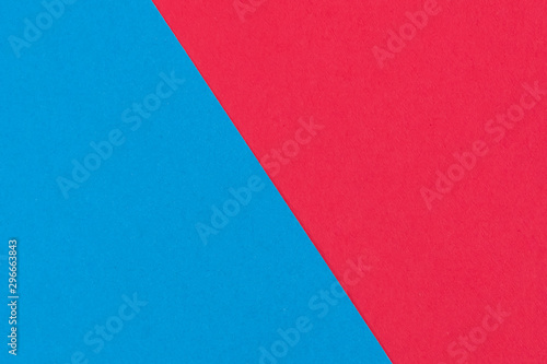 Red blue paper background. Abstract geometric flat composition. Card board background.