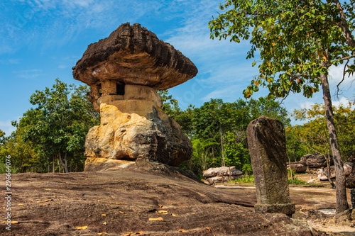Nang Usa tower, sand stone pillar in Phu Phra Bat historical park, udonthani province, Thailand.