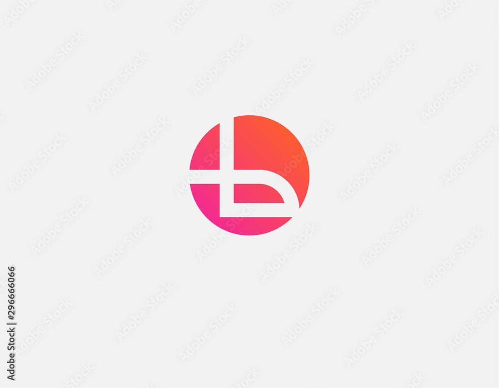 Creative bright gradient logo letter B in a circle typography for company Creative bright gradient logo letter B in a circle typography for company