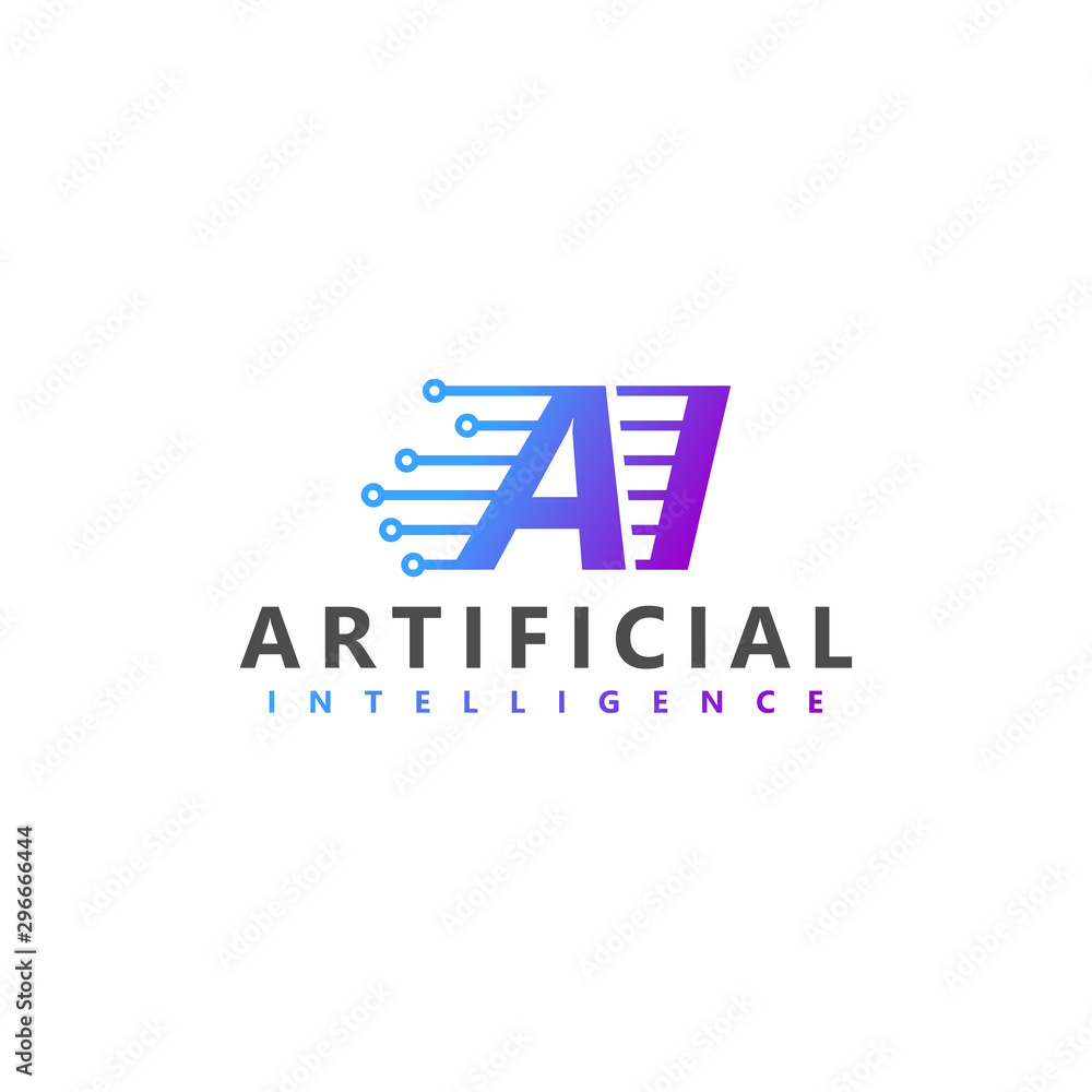 Artificial intelligence modern technology logo design AI Artificial intelligence modern technology logo design AI