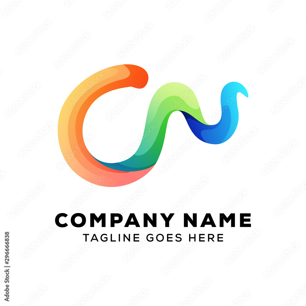 Fototapeta premium colorful abstract letter A logo