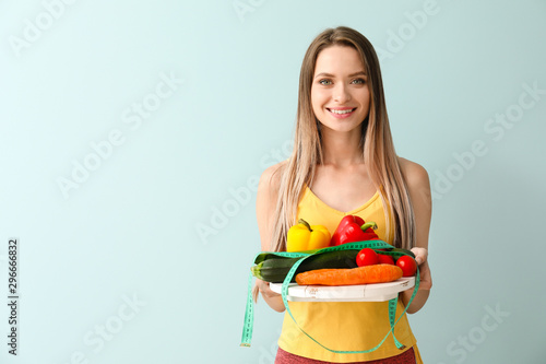 Happy woman with healthy ve...