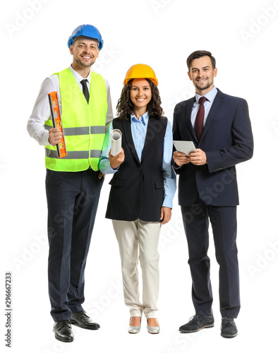 Portrait of architects on w...