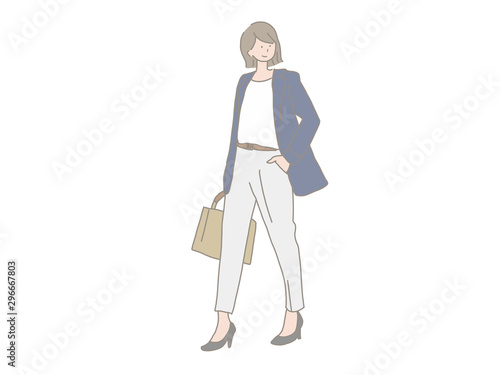 女性スーツ通勤