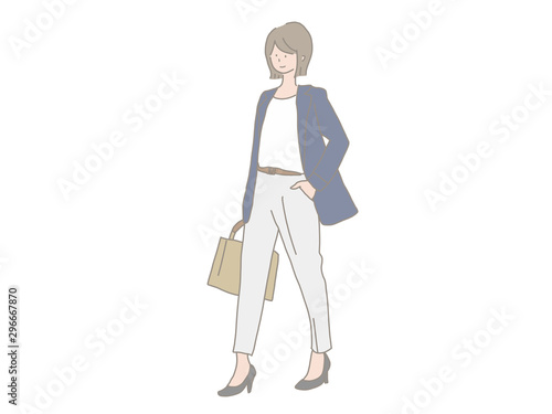 女性スーツ通勤