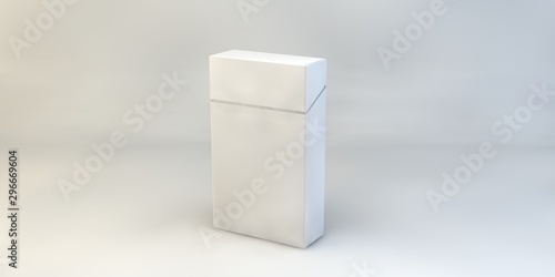 3d render illustration cigarettes box mock up isolated on white background