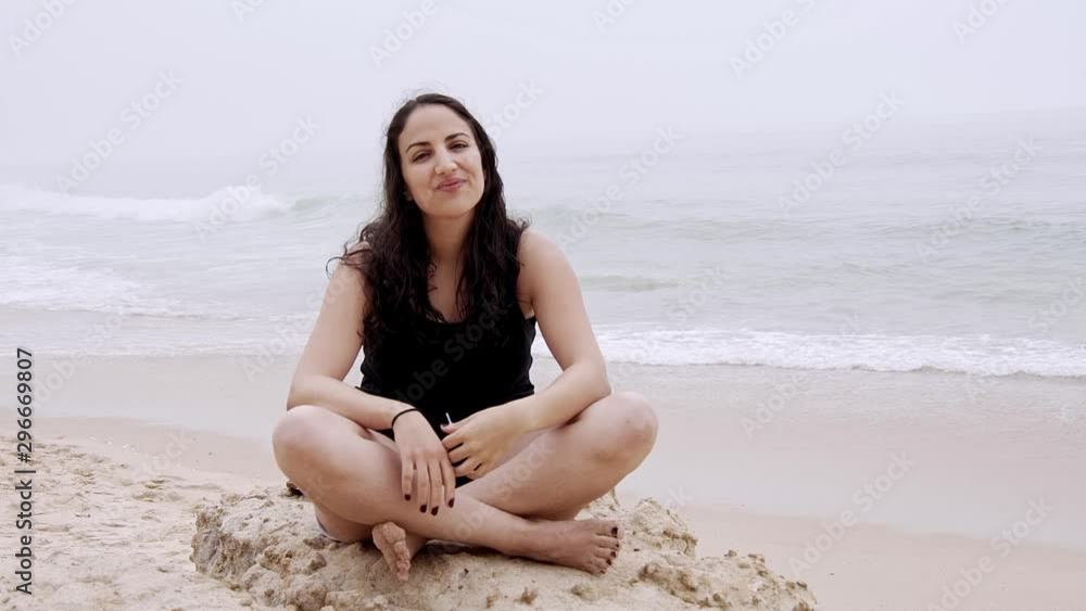 Summer vacation at the beach - a perfect place to relax - slow motion shot Summer vacation at the beach - a perfect place to relax - slow motion shot