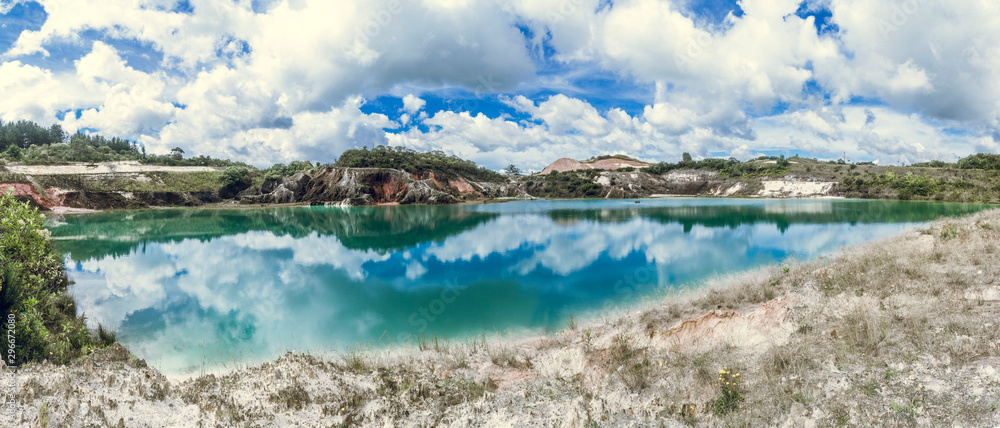 Artificial lake in kaolin mine, kaolinite - municipality of La Unión Antioquia Colombia