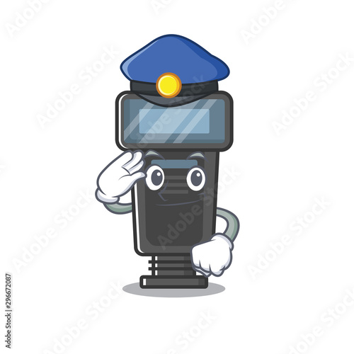 Police camera flash in the cartoon shape