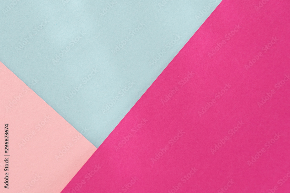 Pink blue purple paper background. Geometric figures, shapes. Abstract geometric flat composition. Empty space on monochrome cardboard Pink blue purple paper background. Geometric figures, shapes. Abstract geometric flat composition. Empty space on monochrome cardboard