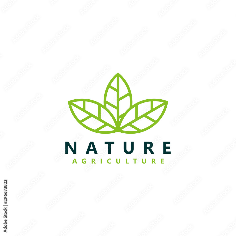 Organic farming logo design - eco nature green leaf