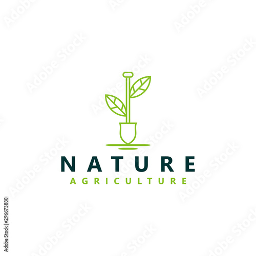 Organic farming logo design - eco nature green leaf