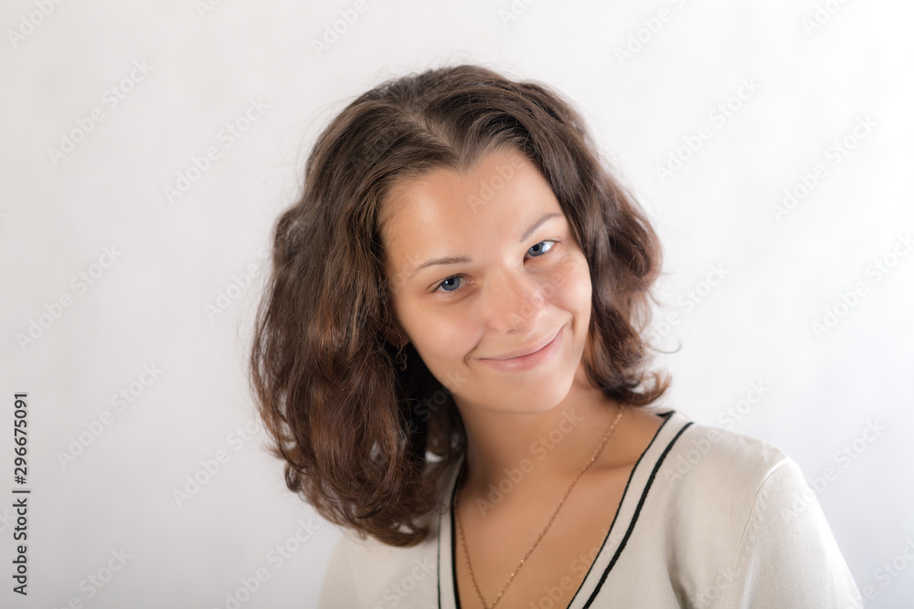 smiling girl with blue eyes smiling girl with blue eyes