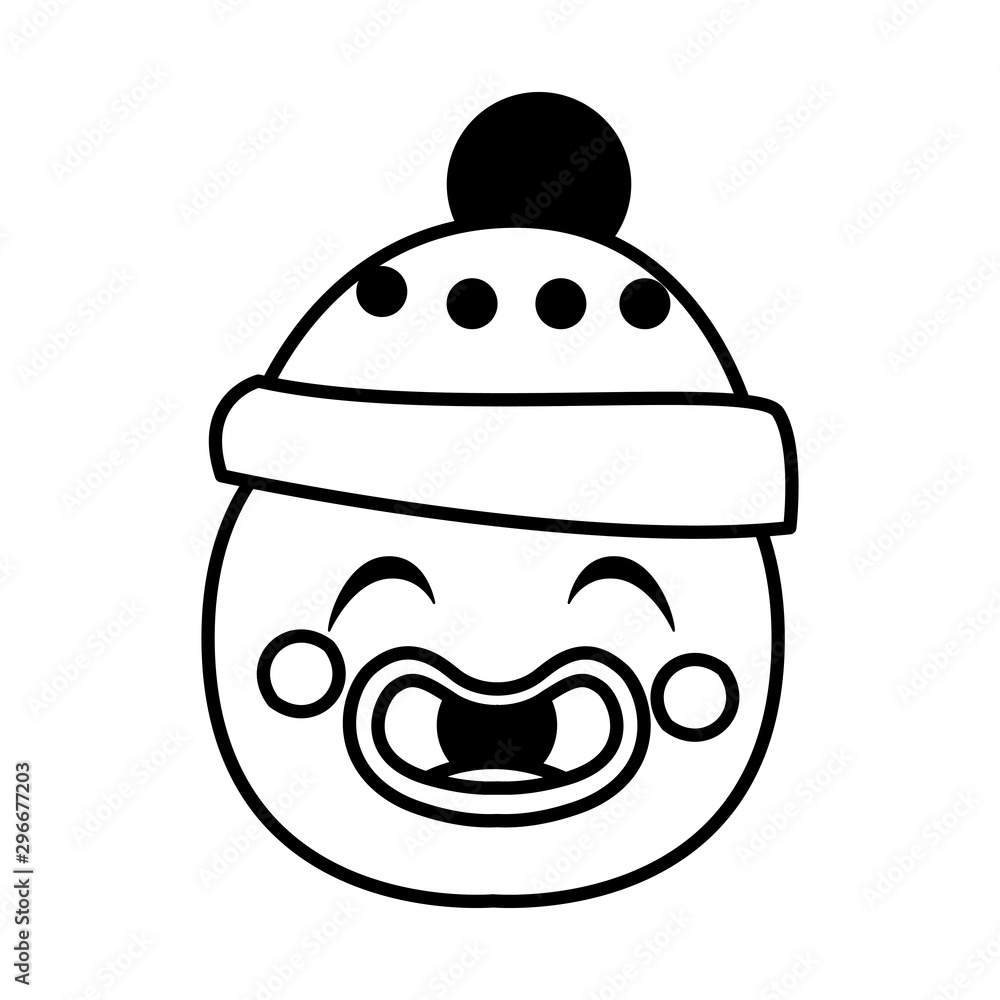 head of gingerbread man with hat in white background head of gingerbread man with hat in white background