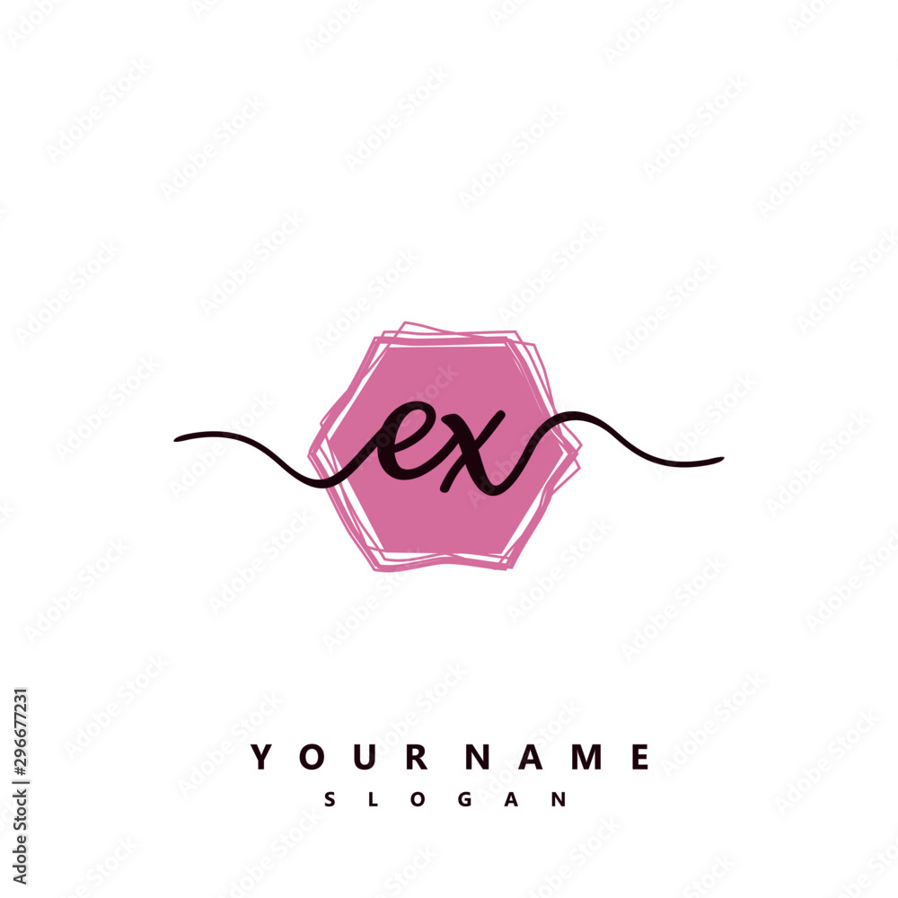 EX Initial handwriting logo vector EX Initial handwriting logo vector