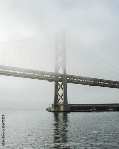 Bay Bridge Tower in fog