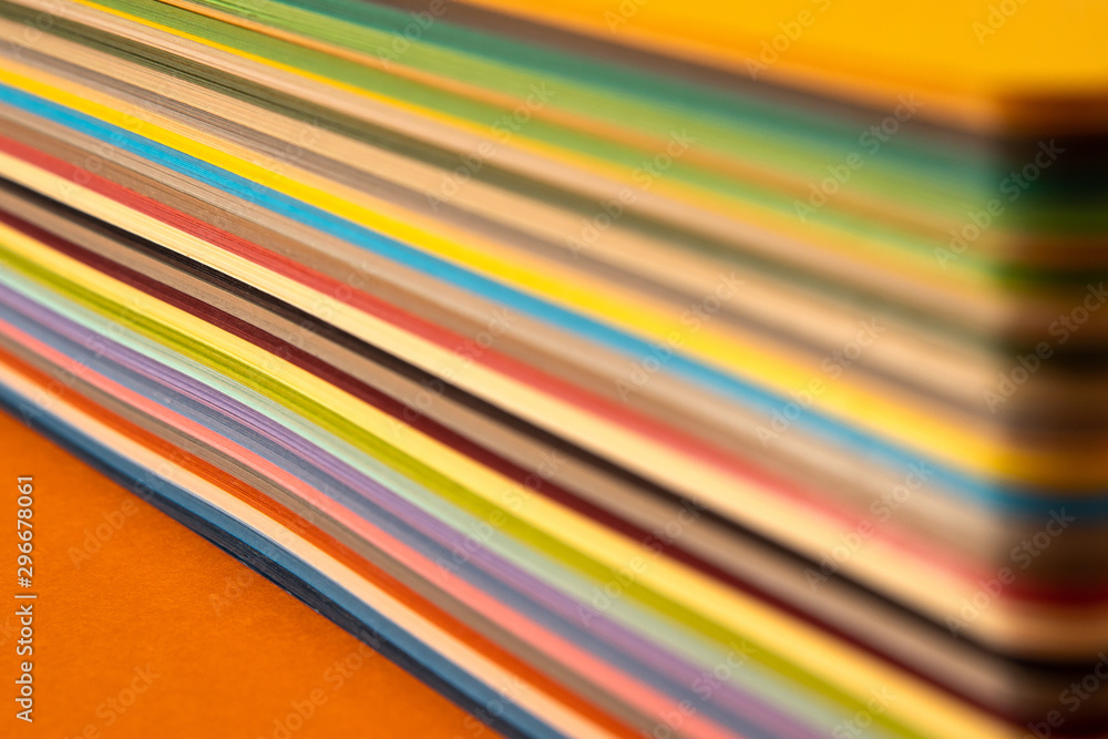 paper of various colors and its sides, cross-section. paper of various colors and its sides, cross-section.