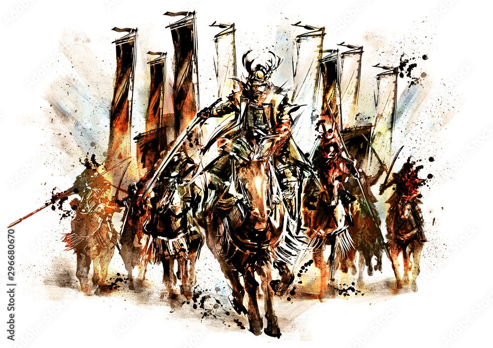 Photography Poster 戦国武将 騎馬武者_01 カラー2 | Wall Art
