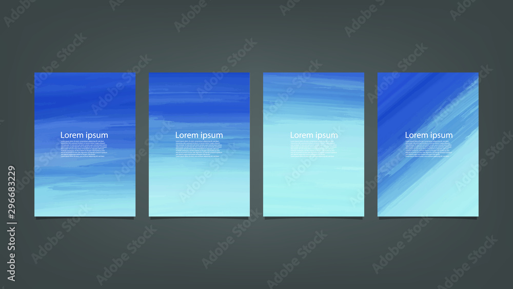 Blue watercolor Brochure template for you design,vector.