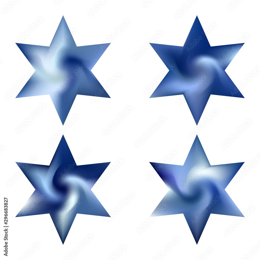 Obraz premium Kit of hexagram gradient backgrounds.