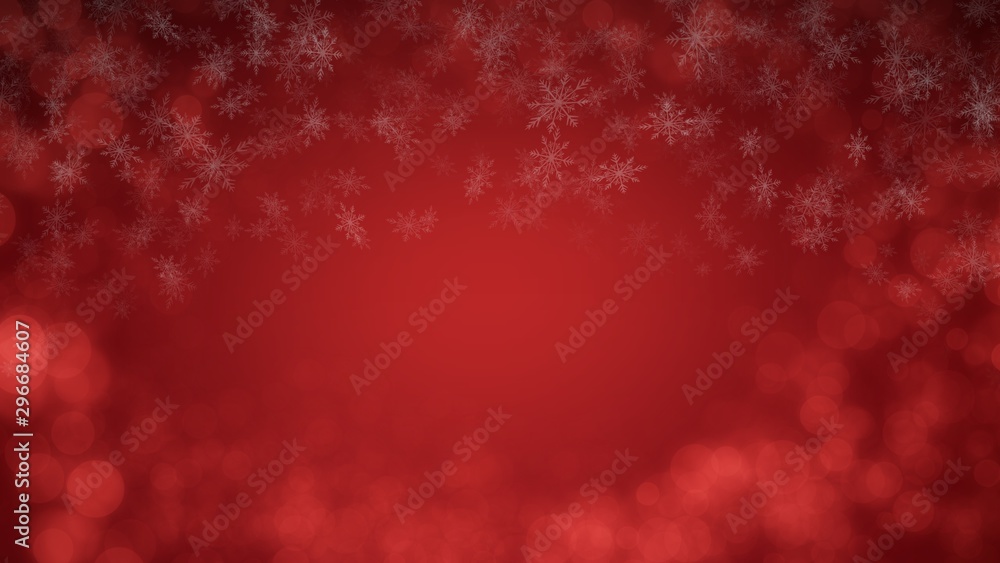 Snowflake on Red Background in Christmas holiday Snowflake on Red Background in Christmas holiday