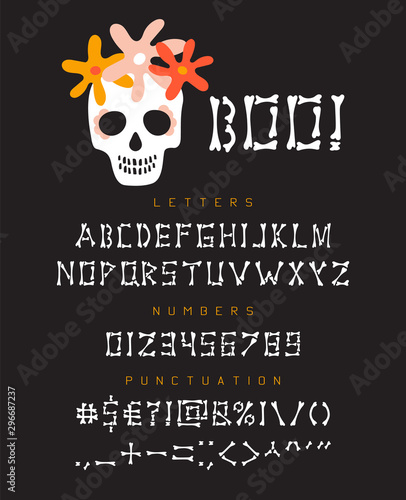 Halloween font of bones and...