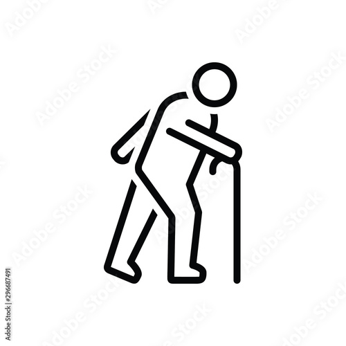 Black line icon for elderly 