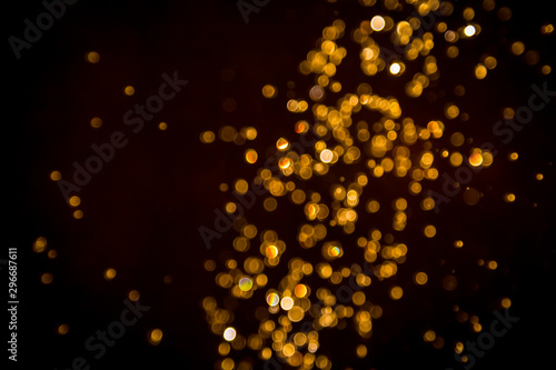 Defocus bokeh glitter gold vintage lights dark