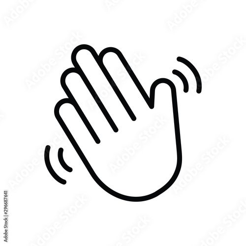 Black line icon for hello 