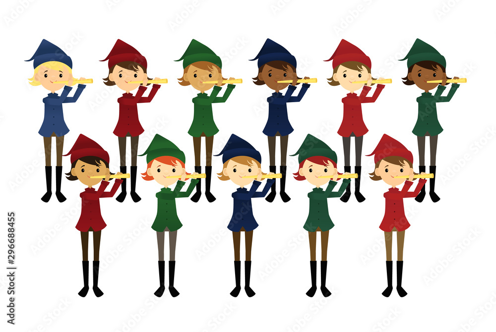 Eleven pipers piping Stock Vector Adobe Stock