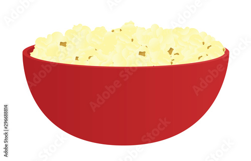 Vector illustration of a bowl of popcorn