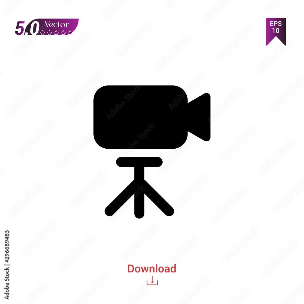 Outline Black video-camera icon vector isolated on white background. Popular icons for 2019 year. ui-kit-collection. Graphic design, mobile application, logo, user interface. EPS 10 format vector Outline Black video-camera icon vector isolated on white background. Popular icons for 2019 year. ui-kit-collection. Graphic design, mobile application, logo, user interface. EPS 10 format vector