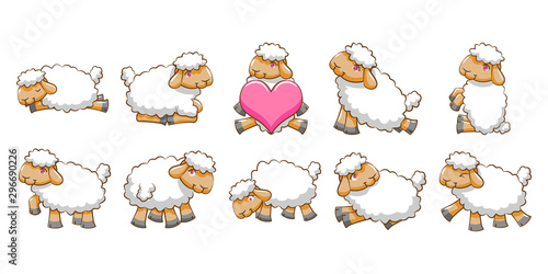 sheep vector set clipart design
