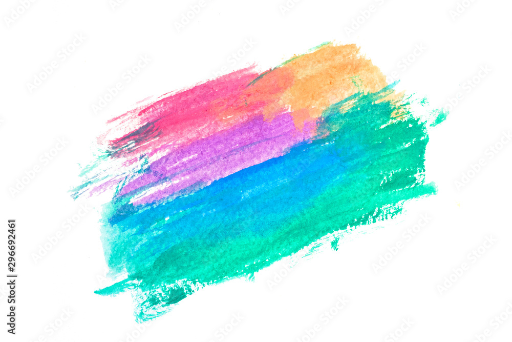 colorful watercolor brush isolated on white background