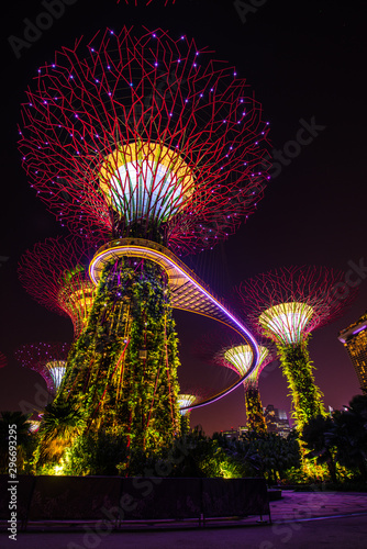 singapore fireworks on the bridge
