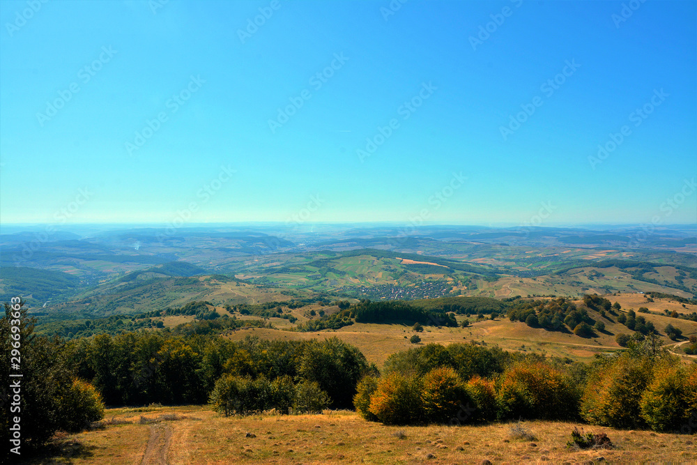 landscape over hills in Transylvania