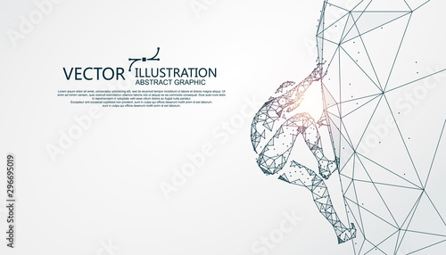 Climber, point and line composition, vector illustration.