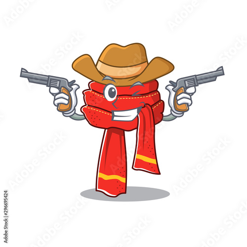 Cowboy scarf placed in the cartoon cupboard