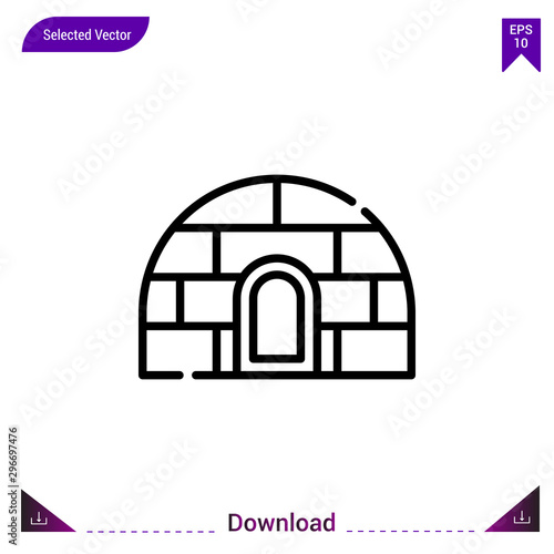 igloo vector . Best modern, simple, isolated, type-of-houses , logo, flat icon for website design or mobile applications, UI / UX design vector format