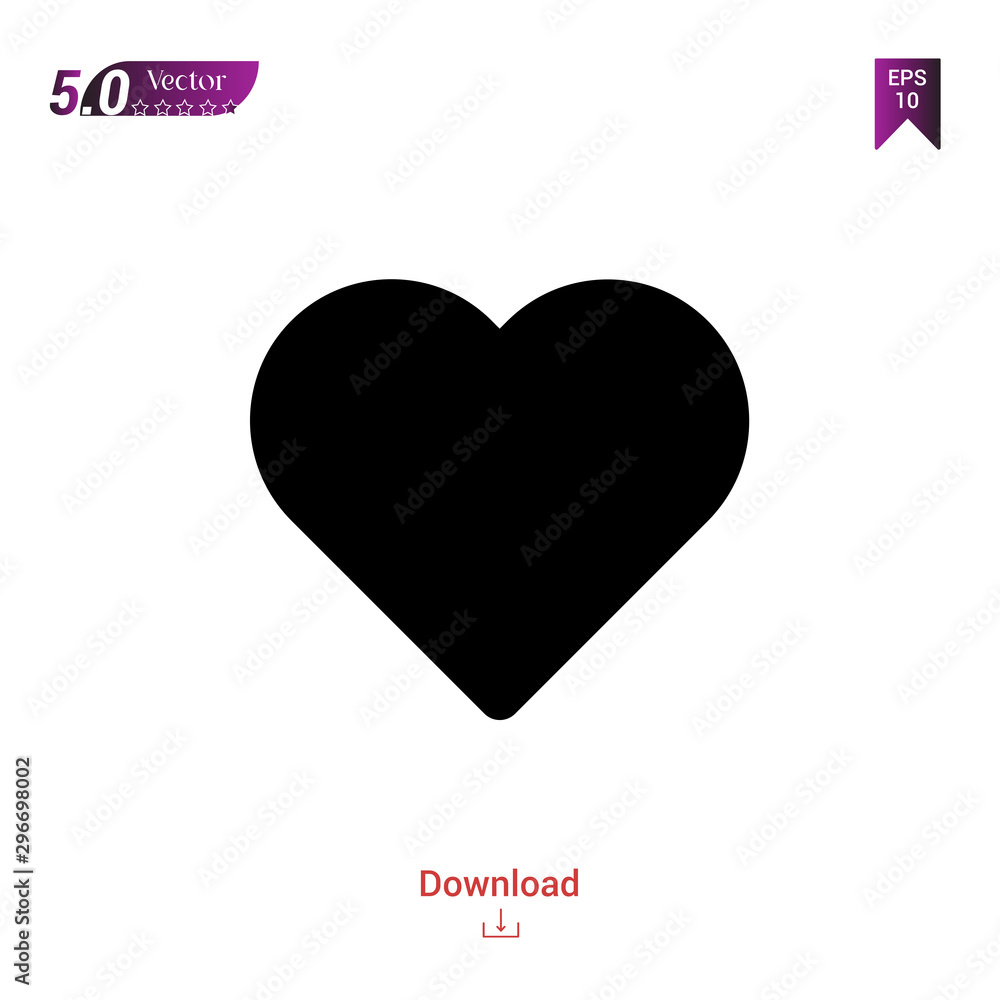 Outline Black heart icon. heart icon vector isolated on white