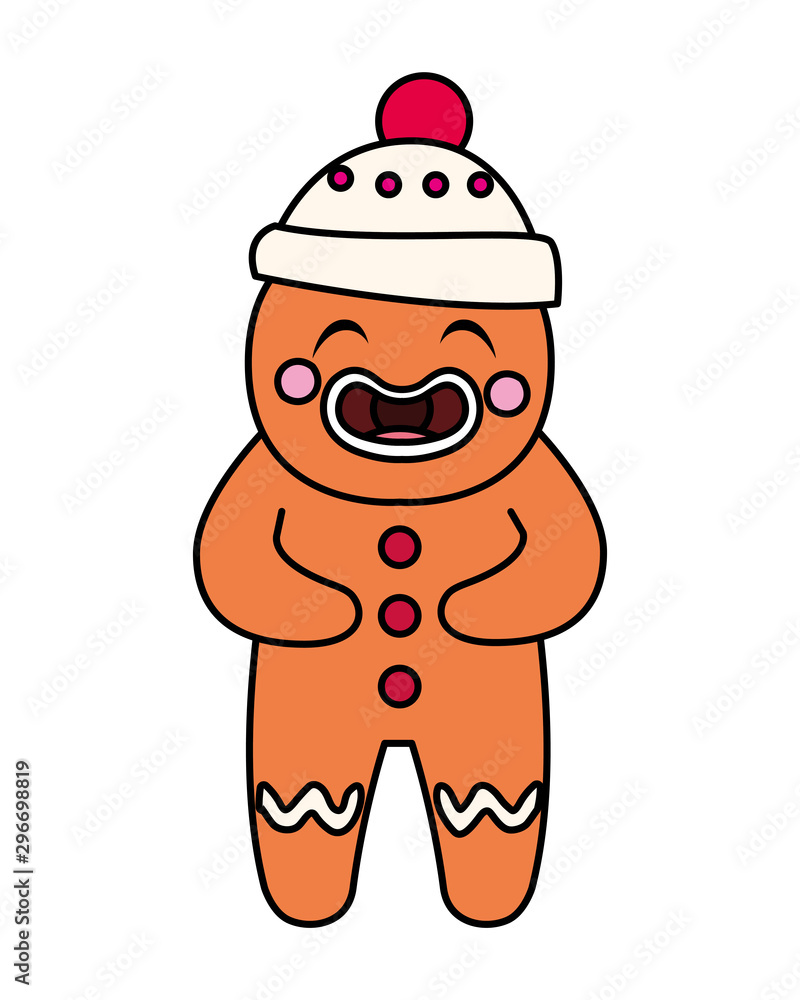 gingerbread man with hat in white background gingerbread man with hat in white background