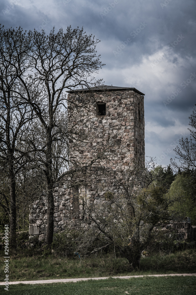 Old church ruin on the Swedish countryside from the 12th century Old church ruin on the Swedish countryside from the 12th century