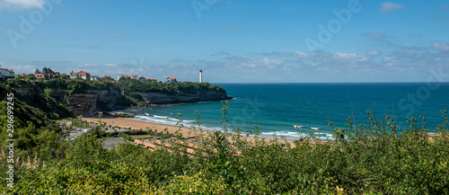 beach of Anglet with the ligthouse of Biarritz photo