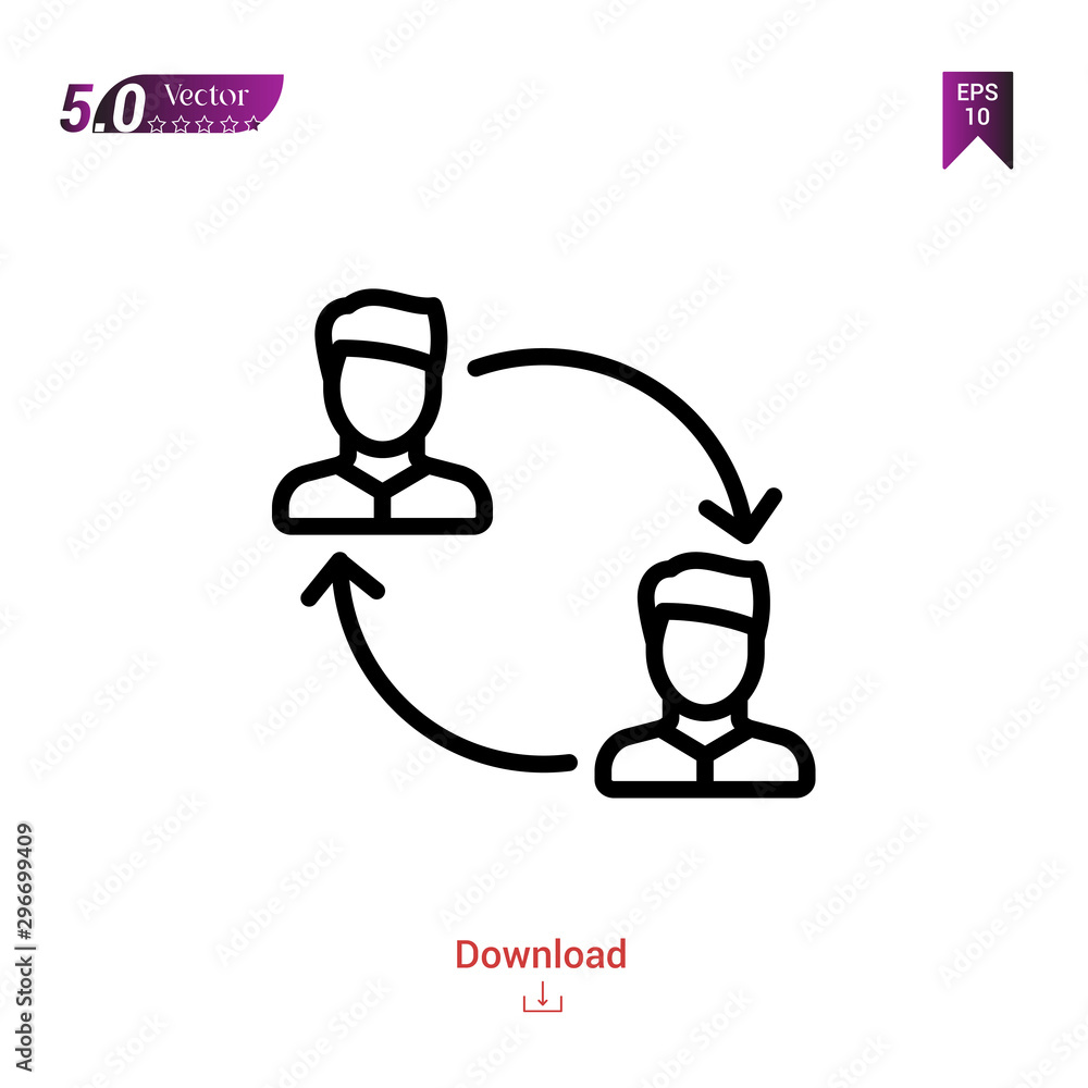 Outline Black exchange-personel icon. idea icon vector isolated on white background. management. Graphic design, mobile application, logo, user interface. EPS 10 format vector Outline Black exchange-personel icon. idea icon vector isolated on white background. management. Graphic design, mobile application, logo, user interface. EPS 10 format vector
