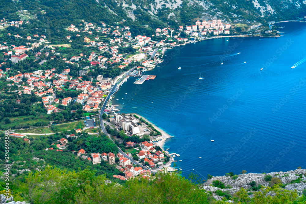 View of Bay of Kotor on Mountain