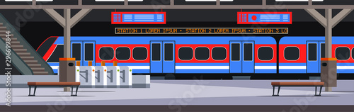 Underground station flat vector illustration